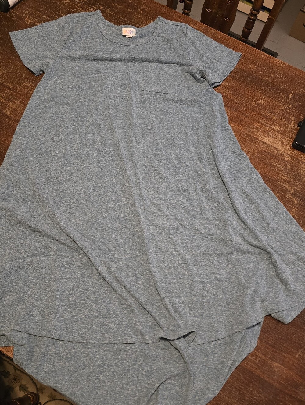 LuLaRoe Heathered Blue-Grey Pocket Dress